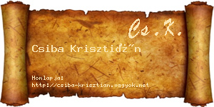 Csiba Krisztián névjegykártya